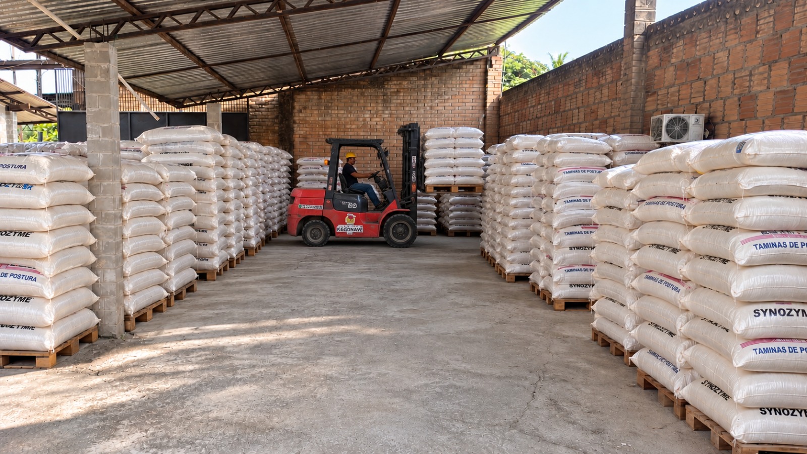 Interior de la bodega de almacenamiento